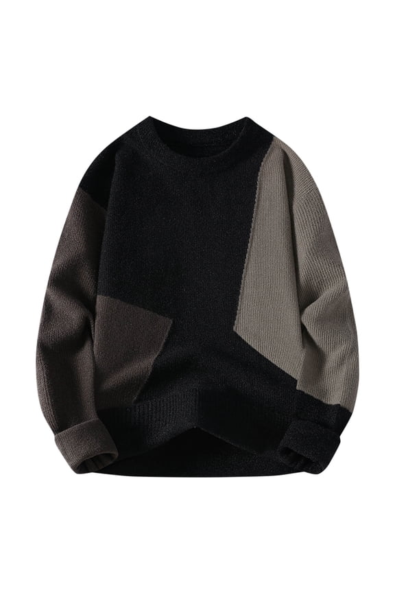 Big and Tall Sweaters for Men Fall and Winter Long Sleeve Warm and Thermal Top Clothes ,Coffee,M