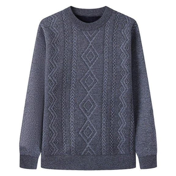 Yiliang Big and Tall Sweaters for Men Fall and Winter Long Sleeve Warm and Thermal Top Clothes ,Gray,4XL