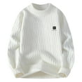 thumbnail image 1 of Yiliang Big and Tall Sweaters for Men Fall and Winter Long Sleeve Warm and Thermal Top Clothes ,White,2XL, 1 of 6