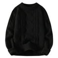 thumbnail image 1 of Yiliang Cable Knit Cardigan Sweater for Men Fall and Winter Long Sleeve Warm and Thermal Top Clothes ,Black,2XL, 1 of 4