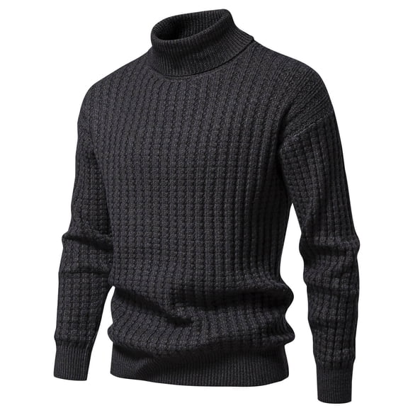 Yiliang Cable Knit Cardigan Sweater for Men Fall and Winter Long Sleeve Warm and Thermal Top Clothes ,Black,M