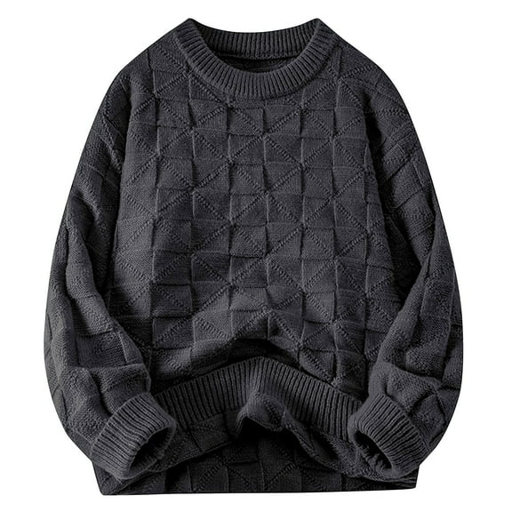 Yiliang Cable Knit Cardigan Sweater for Men Fall and Winter Long Sleeve Warm and Thermal Top Clothes ,Black,XL