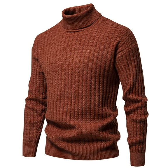 Yiliang Cable Knit Cardigan Sweater for Men Fall and Winter Long Sleeve Warm and Thermal Top Clothes ,Red,2XL