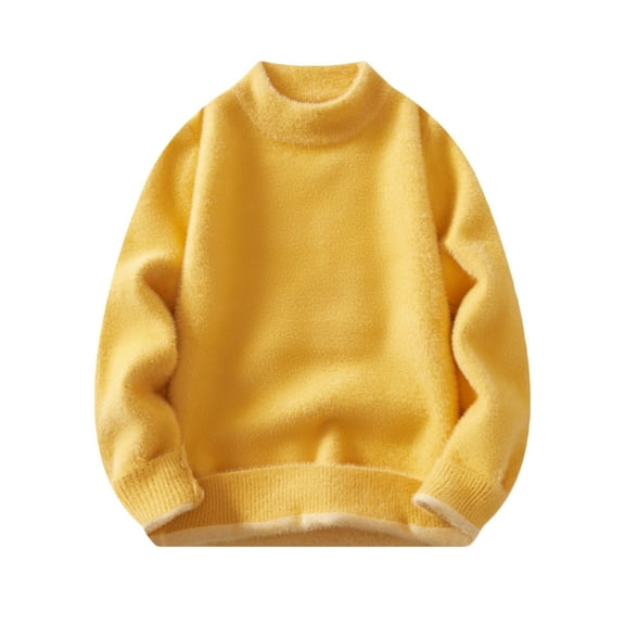 Yiliang Cable Knit Cardigan Sweater for Men Fall and Winter Long Sleeve Warm and Thermal Top Clothes ,Yellow,L