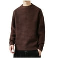 thumbnail image 1 of Yiliang Cable knit Classic Sweater for Men Fall and Winter Long Sleeve Warm and Thermal Top Clothes ,Coffee,2XL, 1 of 4