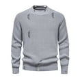 thumbnail image 1 of Yiliang Cable knit Classic Sweater for Men Fall and Winter Long Sleeve Warm and Thermal Top Clothes ,Gray,3XL, 1 of 4