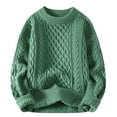 thumbnail image 1 of Yiliang Cable knit Classic Sweater for Men Fall and Winter Long Sleeve Warm and Thermal Top Clothes ,Green,2XL, 1 of 6