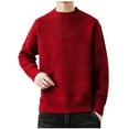 thumbnail image 1 of Yiliang Cable knit Classic Sweater for Men Fall and Winter Long Sleeve Warm and Thermal Top Clothes ,Red,2XL, 1 of 4