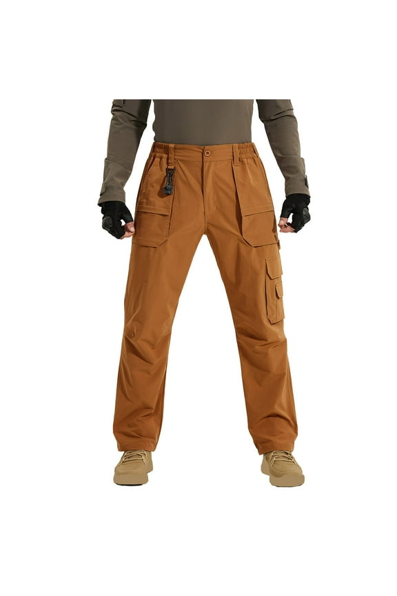 Cargo Pants for Men Durable Cotton Men's Work Pants Classic Fit Hammer Loop Multiple Pockets