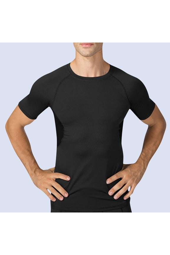 Durable T Shirts Men's Mesh Fabric Breathale and Lightweight Activewear Quick Dry Color Blocked Flexible Tee