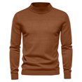 thumbnail image 1 of Yiliang Knitting Cotton Sweater for Men Fall and Winter Long Sleeve Warm and Thermal Top Clothes ,Coffee,S, 1 of 1