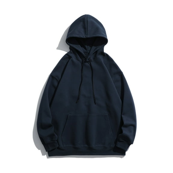 Yiliang Men Casual Fashion Round Neck Pocket Pullover Long Sleeve Tops Sweatshirt,Navy,M