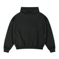 thumbnail image 1 of Yiliang Men Solid Long Sleeve Shoulder Drop Pullover Side Hood Hoodie Sweatshirts,Black,S, 1 of 6