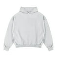 thumbnail image 1 of Yiliang Men Solid Long Sleeve Shoulder Drop Pullover Side Hood Hoodie Sweatshirts,White,3XL, 1 of 6