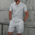 thumbnail image 1 of Yiliang Men's 2 Piece Tracksuit Set Short Sleeve Tee and Athletic Shorts For Gym or Home, 1 of 5