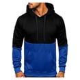 thumbnail image 1 of Yiliang Men's Hoodie Color Blocked Pullover Hooded Sports And Casual Hoodie Hooded Hoodie,Blue,L, 1 of 5
