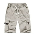 thumbnail image 1 of Yiliang Men's Messenger Cargo Shorts Cotton Ripstop Versatile Shorts Timeless Comfortable Regular Fit Shorts with Elastic Drawstring, 1 of 3