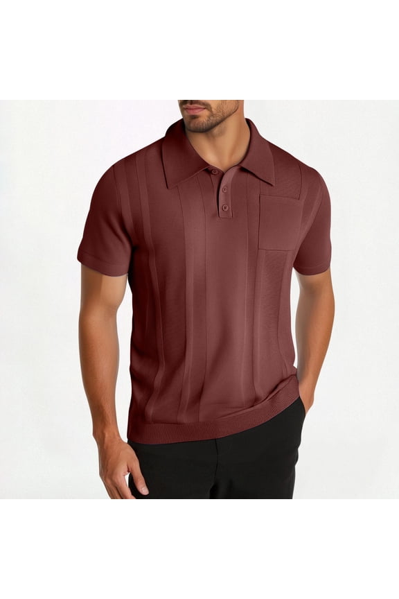 Mens 2025 Summer Business High Quality Mens T Shirt Henley Style Button Down Garment Super Soft Fabric Stretchy and Comfortable Top for Everyday Wear