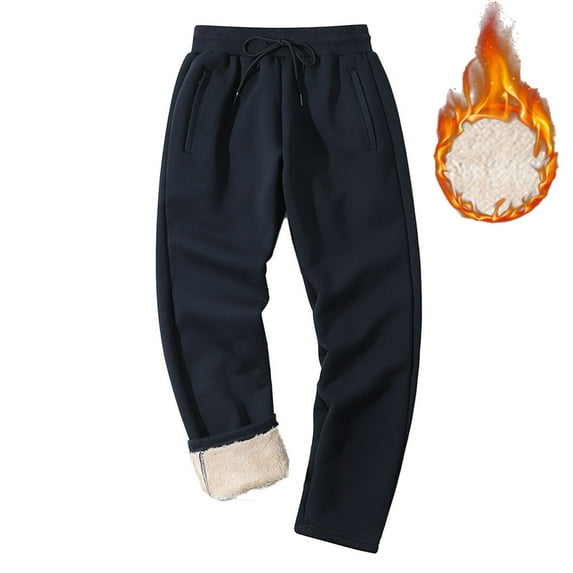 Yiliang Mens 2XL,Blue,Winter Fleece Lined Pants Sherpa Lined Sweatpants Active Running Jogger Pants
