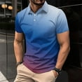 thumbnail image 1 of Yiliang Mens Assorted Color Airy Comfortable Top Beefy Muscle Ombre Polo Shirt for Summer Season, 1 of 6