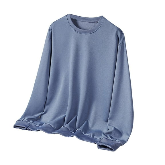 Yiliang Mens Big and Tall Long Sleeve Shirts Pastel Pullover Sport Activewear Sweatshirts Clothing,Blue,4XL