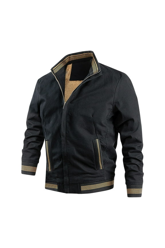 Mens Bomber Jacket Mountain Tactical Jacket Windbreaker Fall Thermal Warm Heated Coat for Hiking,Black,L