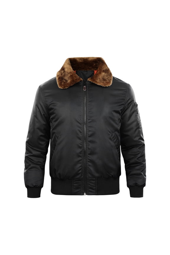 Mens Bomber Jacket Mountain Tactical Jacket Windbreaker Fall Thermal Warm Heated Coat for Hiking,Black,M