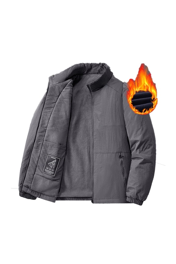 Mens Bomber Jacket Mountain Tactical Jacket Windbreaker Fall Thermal Warm Heated Coat for Hiking,Dark Gray,M