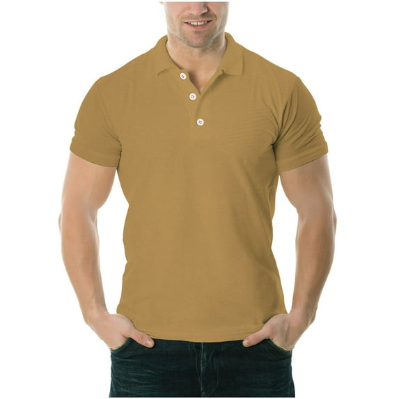 Yiliang Mens Classic Fit Performance Boldstriped Polo Shirt Botton Down Collared T Shirt Stretch Cozy Cotton Top