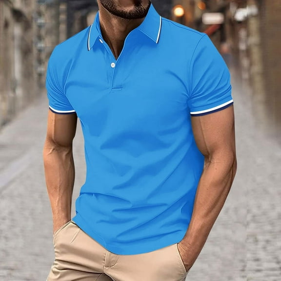 Yiliang Mens Classic Plain Slim Fit Polo Shirt Structured Collar BottonDown Comfortable T Shirt Wrinkle Free Avaliable in Multicolor