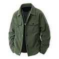 thumbnail image 1 of Yiliang Mens Corduroy Y2K Jacket Warm Thermal Workout Coat Tactical Denim Insulated Clothes,Army Green,L, 1 of 5