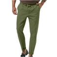 thumbnail image 1 of Yiliang Mens L,Army Green,Premium Comfort Classic Fit Dress Pants Flat Front Dress Pants Straight Fit Golf Pants, 1 of 5