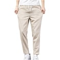 thumbnail image 1 of Yiliang Mens L,Beige,Casual Pants Classic Fit Stretch Chino Pant Flat Front Wrinkle Free Pants, 1 of 4