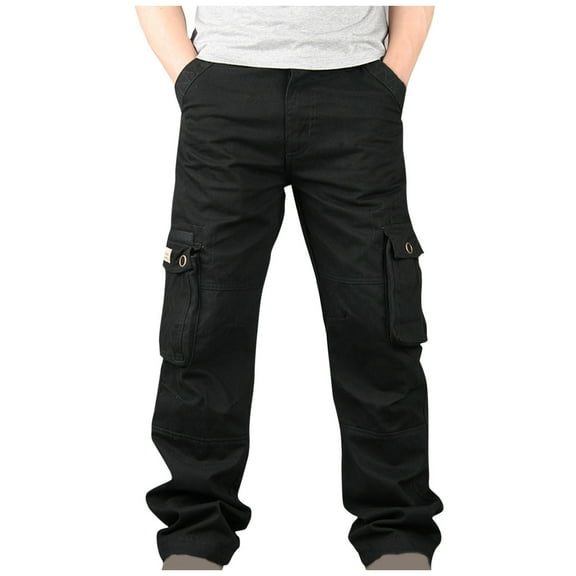 Yiliang Mens M,Black,Utility Flex Cargo Pants Tactical Hiking Pants Classic Fit Casual Stretch Work Pants Water Resistant Lightweight Trousers