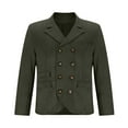 thumbnail image 1 of Yiliang Mens Pea Coats Dress Classic Notched Collar Wool Blend Pea Jacket for Winter Season,Army Green,L, 1 of 4
