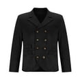 thumbnail image 1 of Yiliang Mens Pea Coats Dress Classic Notched Collar Wool Blend Pea Jacket for Winter Season,Black,2XL, 1 of 4