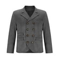 thumbnail image 1 of Yiliang Mens Pea Coats Dress Classic Notched Collar Wool Blend Pea Jacket for Winter Season,Gray,S, 1 of 4