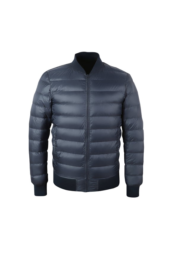 Mens Puffer Jacket Zip Up Warm Heated Thermal Snowboard Coat,Navy,XL