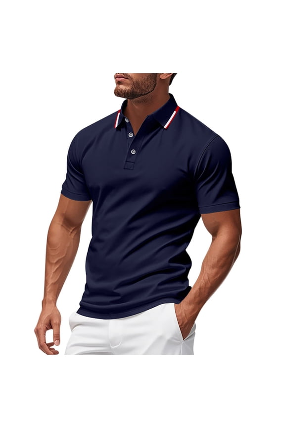 Mens Shirts Vintage Wrinkle Free Polo Shirt Stretch Comfortable Summer Top business Ready Tee