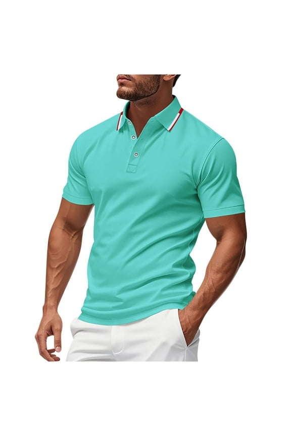 Mens Shirts Vintage Wrinkle Free Polo Shirt Stretch Comfortable Summer Top business Ready Tee