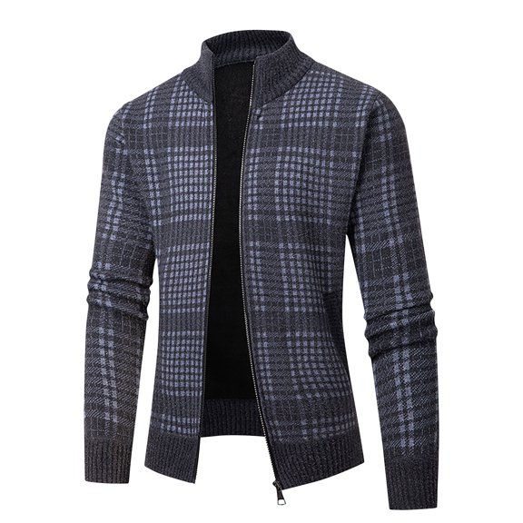 Yiliang Mens Slim Fit Dress Wool Coat Notched Collar Timeless Jacket for Formal Occasion,Gray,L