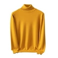 thumbnail image 1 of Yiliang Mens Slim Fit Turtleneck Pullover Sweaters Basic Tops Knitted Thermal Fall and Winter Long Sleeve Warm and Thermal Top Clothes ,Yellow,2XL, 1 of 6