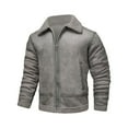 thumbnail image 1 of Yiliang Mens Suede Leather Jacket Water Proof Coat Warm Insulated Fall and Winter Season Clothes,Gray,L, 1 of 6