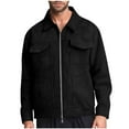 thumbnail image 1 of Yiliang Mens Suede Leather Jacket Zip Up Water Proof Coat Warm Insulated Fall Season Clothes,Black,L, 1 of 6