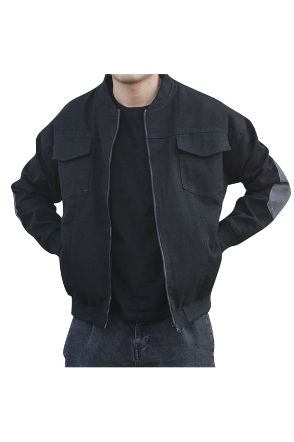 Mens Tactical Jacket Aviator Bomber Jacket Casual Fall Water Resistant Outwear Coat,Black,XL