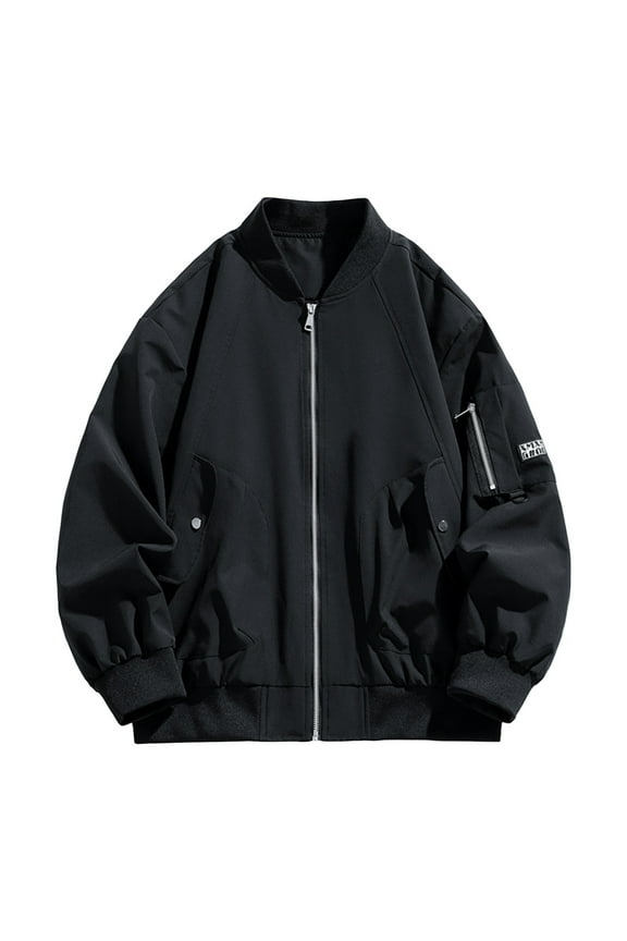 Mens Tactical Jacket Aviator Bomber Jacket Casual Fall Water Resistant Outwear Coat,Black,XL