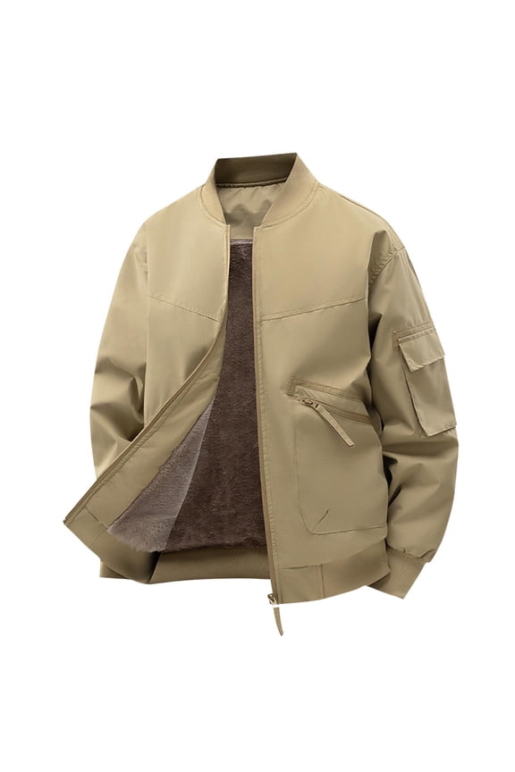 Mens Tactical Jacket Aviator Bomber Jacket Casual Fall and Winter Water Resistant Outwear Coat,Coffee,S