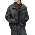 thumbnail image 1 of Yiliang Mens Tactical Jacket Aviator Bomber Jacket Casual Fall and Winter Water Resistant Outwear Coat,Gray,2XL, 1 of 6