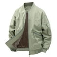 thumbnail image 1 of Yiliang Mens Tactical Jacket Aviator Bomber Jacket Casual Fall and Winter Water Resistant Outwear Coat,Green,S, 1 of 6