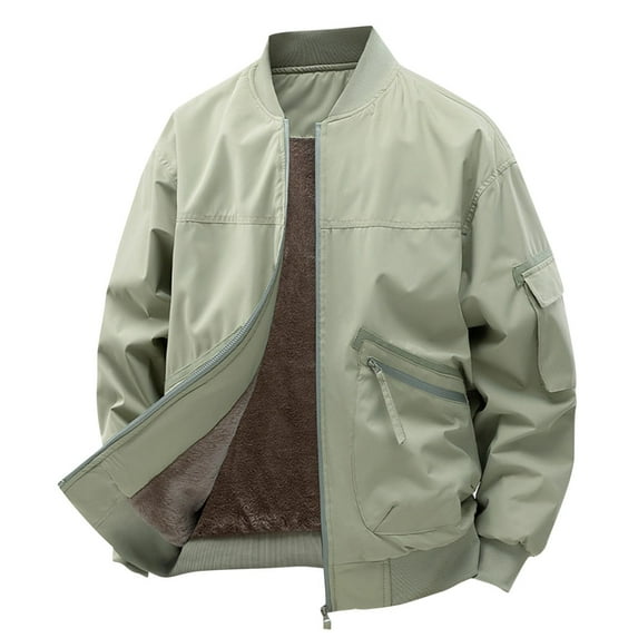 Yiliang Mens Tactical Jacket Aviator Bomber Jacket Casual Fall and Winter Water Resistant Outwear Coat,Green,S